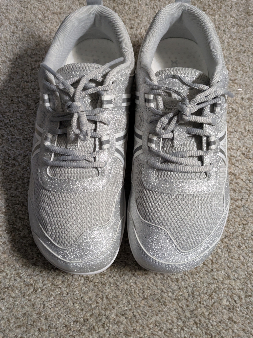 Xero Shoes Prio Barefoot Running Sneakers Women's silver glitter Lace UpLowTop 9